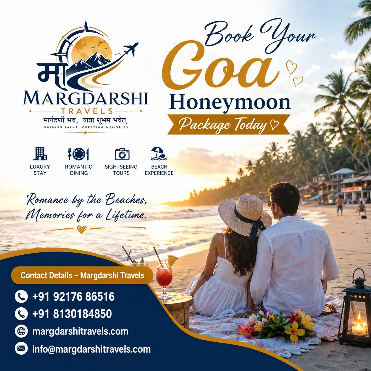 Goa Honeymoon Package with Candle Light Dinner & Beach Stay