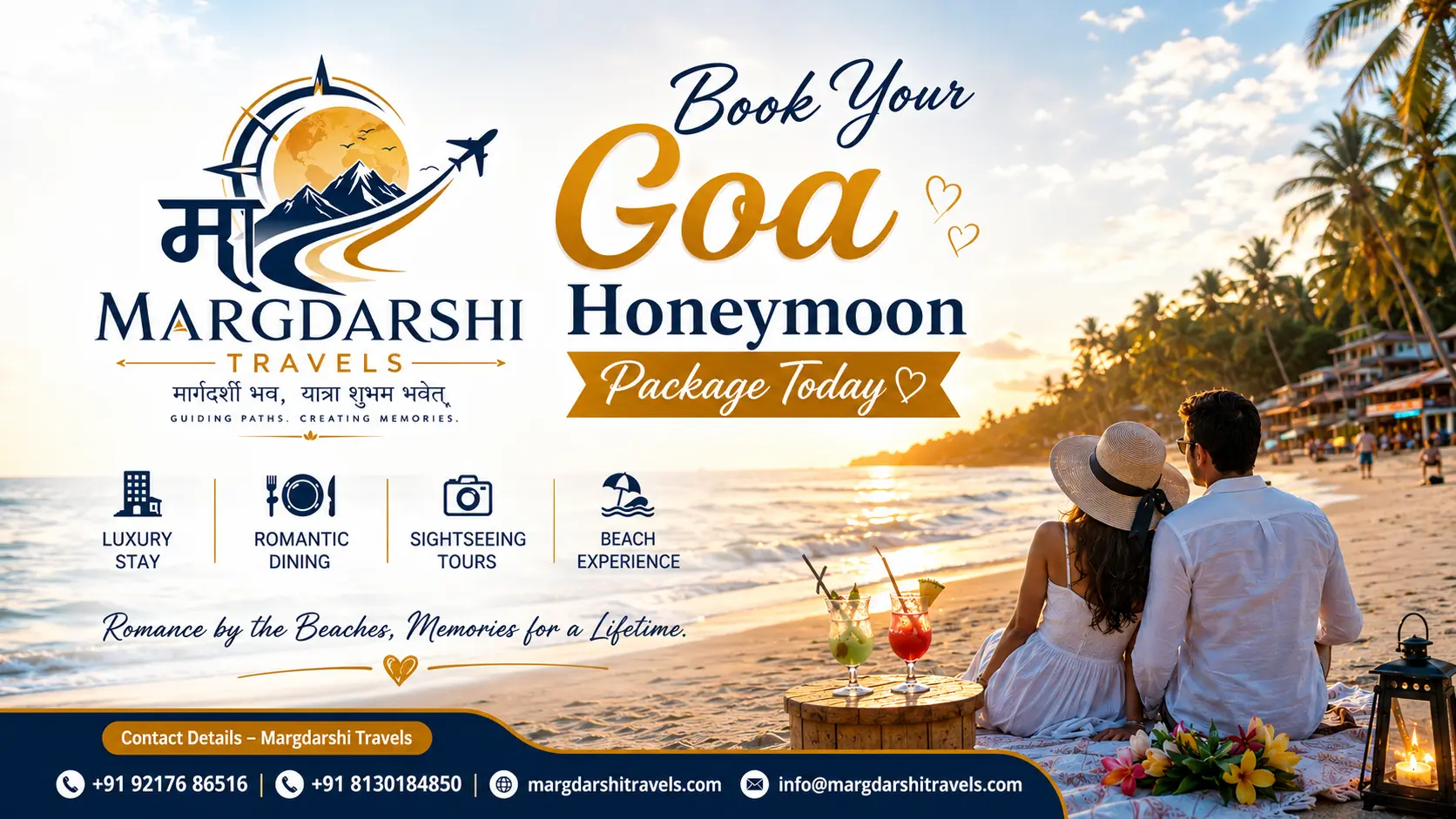 Goa Honeymoon Package with Candle Light Dinner & Beach Stay